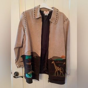100% leather safari theme jacket